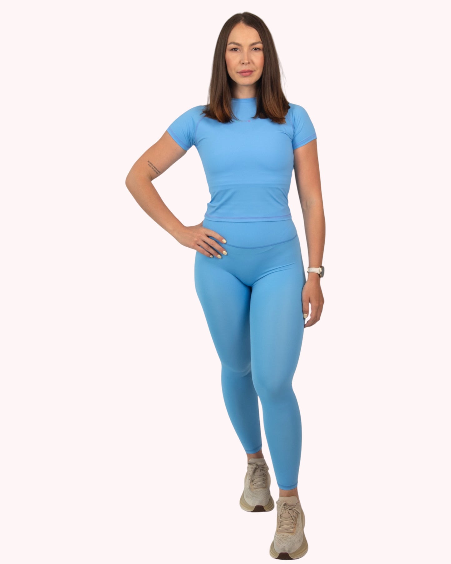 Tričko Active Aura Crop - modré funkčné tričko s crop strihom